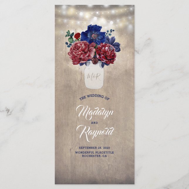 Programas de bodas florales en la Marina y Borgoña (Anverso)