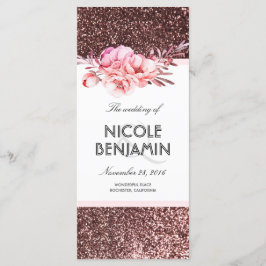 Programas de Bodas Florales Rosa Purpurina Gold