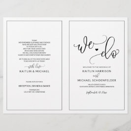 Programas de bodas Modern Bock Calligraphy Black