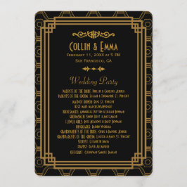 Programas de bodas negras Art Deco