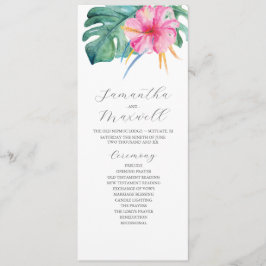 Programas de bodas tropicales Flor rosa Hibiscus