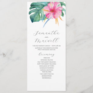 Programas de bodas tropicales Flor rosa Hibiscus
