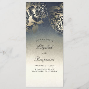 Programas de Bodas Vintage de Oro y Marina Azul