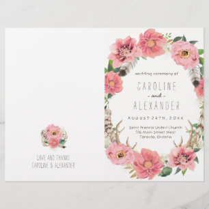 Programas de Boho Tribal Bohemian Feather Weddding
