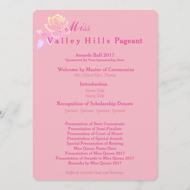 Programas de bolas de premios de Miss América (Anverso)