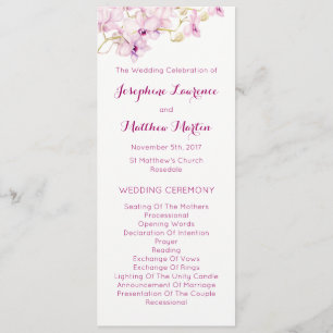 Programas de casamiento con orquídeas púrpuras tro