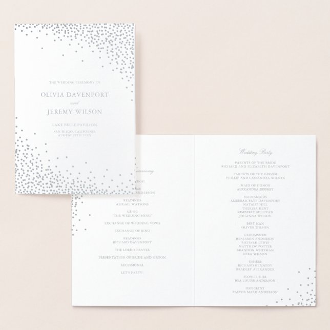 Programas de casamiento de confetti de Relieve met (Demostración)