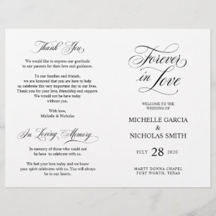 Programas de Ceremonia boda, Elegancia Clásica Neg