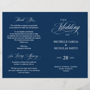 Programas de Ceremonia boda, Elegancia Clásica Neg