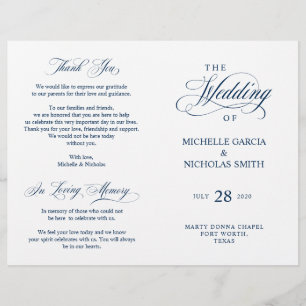 Programas de Ceremonia boda, Elegancia Clásica Neg