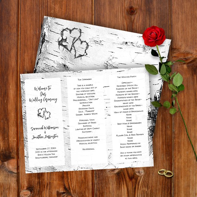 Programas de Ceremonia de Boda de Corteza de Abedu (Subido por el creador)