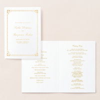 Programas de ceremonia de Boda de cuadros elegante