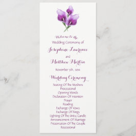 Programas de Ceremonia de Boda Floral Purple Calla