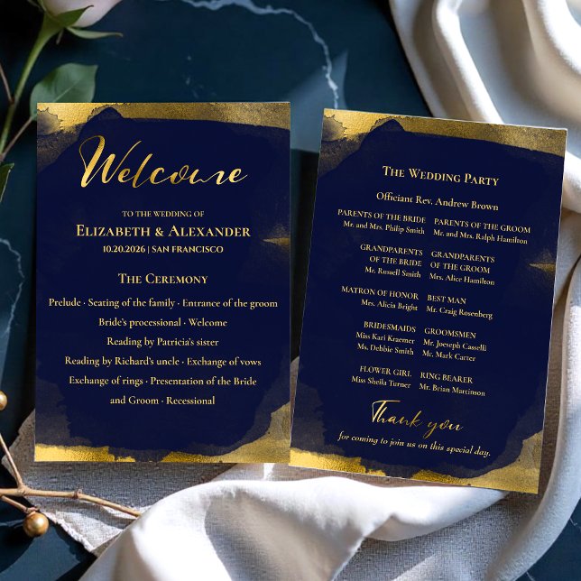 Programas de Ceremonia | Resumen del Boda azul de  (Subido por el creador)
