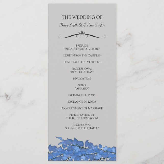 Programas de ceremonias de boda (Anverso)