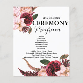 Programas de ceremonias de Boda de Borgoña Sangria