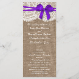 Programas de Colección de Bodas Rustic Purple Bow