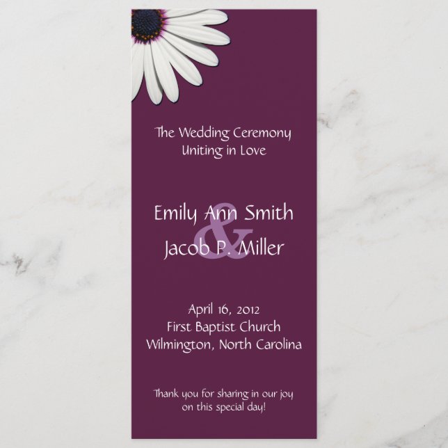 Programas de Daisy Purple Wedding (Anverso)