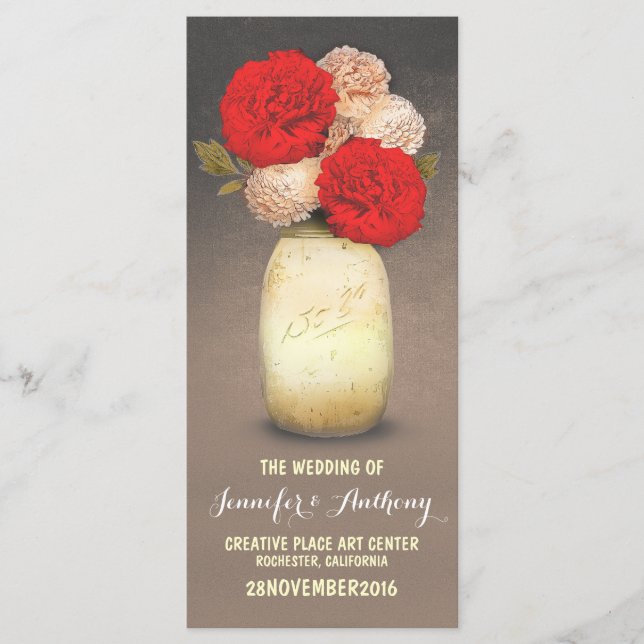 programas de flores rojas de tarro de carmín pinta (Anverso)