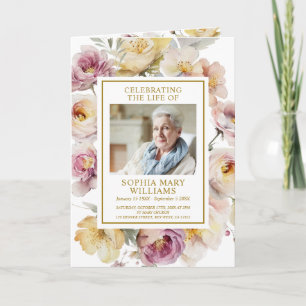 Programas de funerales de fotografía Rosa en el ja