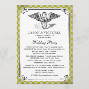 Programas de la boda del tablero de damas de