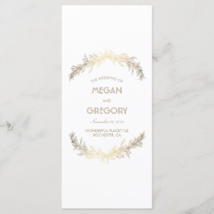 Programas de la boda del vintage del laurel del