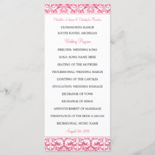 Programas de matrimonio Damask (Honeysuckle) de do