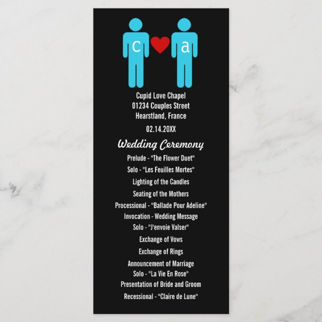 Programas de matrimonio de parejas de amor monogra (Anverso)