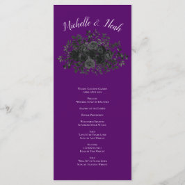 Programas de matrimonio gótico morado y Rosa negro