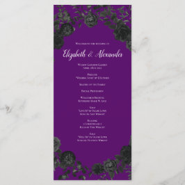 Programas de matrimonio gótico morado y Rosa negro