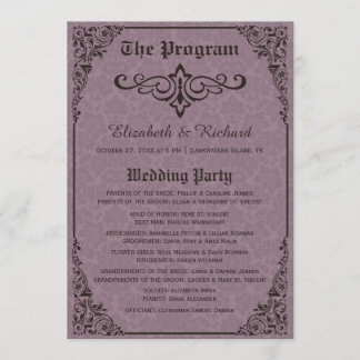 Programas de matrimonio gótico victoriano Damask