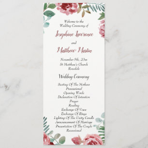 Programas de matrimonio para Rosas florales de Bor