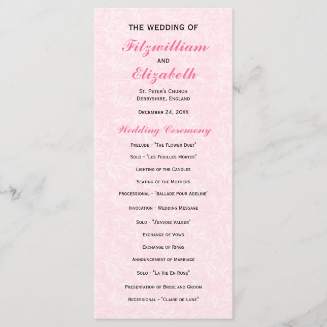 Programas de matrimonio Regency Romance (Anverso)