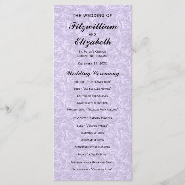 Programas de matrimonio Regency Romance (Anverso)
