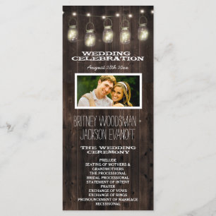 Programas de matrimonio Rustic Photo Barn Wood Mas