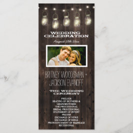 Programas de matrimonio Rustic Photo Barn Wood Mas