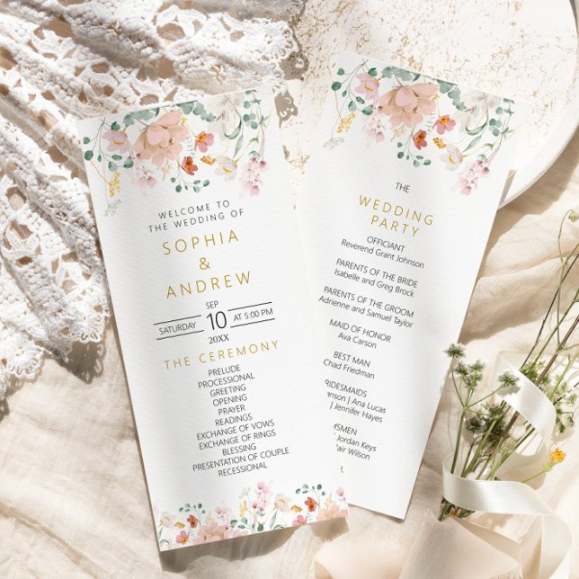 Programas de matrimonio Rustic Wildflowers (Subido por el creador)