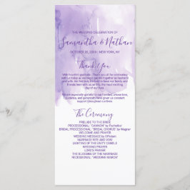 Programas de matrimonio Violet Purple Watercolor S