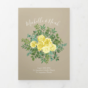 Programas de Rosa de Boda de Chaki Ecru amarillo c