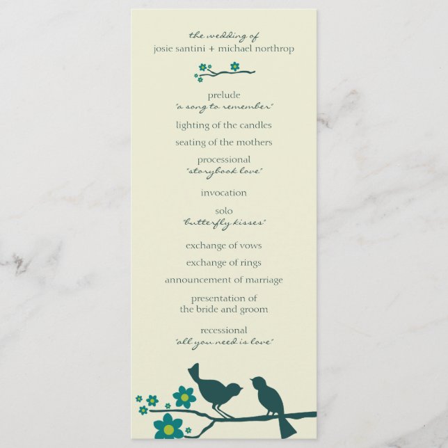 Programas de vuelo de amor {Peacock} (Anverso)