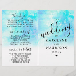 Programas del BI-doblez de la boda de la acuarela