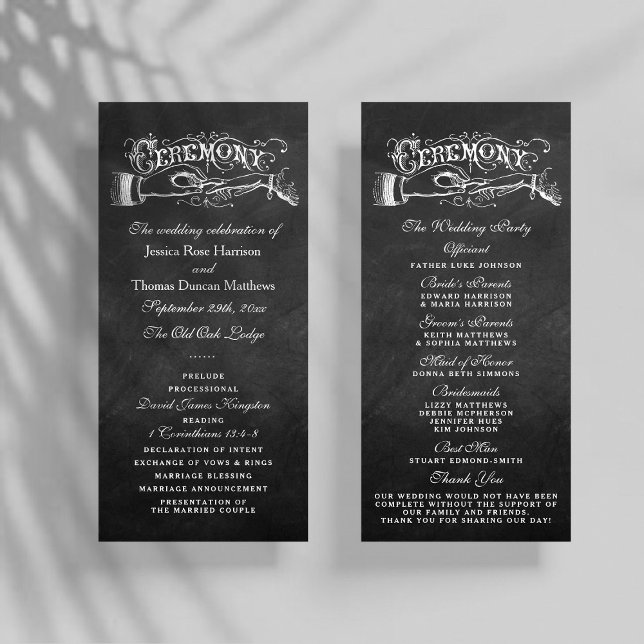 Programas elegantes de Boda de pizarra (Subido por el creador)
