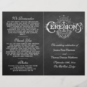 Programas elegantes de Boda de pizarra