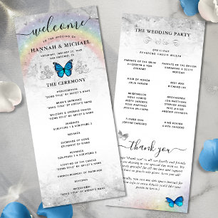 Programas elegantes de casamiento con mariposa azu