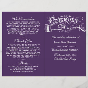 Programas Elegantes De Ceremonia Boda Púrpura Y Bl