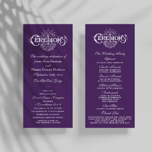 Programas Elegantes De Ceremonia Boda Púrpura Y Bl