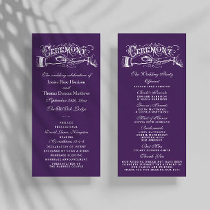 Programas Elegantes De Ceremonia Boda Púrpura Y Bl