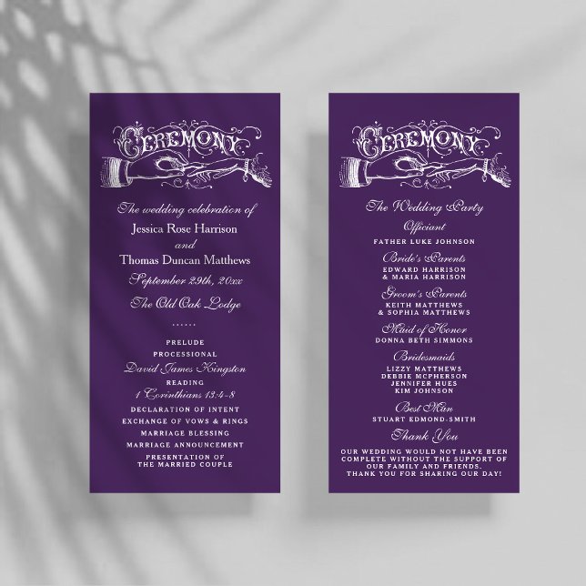 Programas Elegantes De Ceremonia Boda Púrpura Y Bl (Subido por el creador)