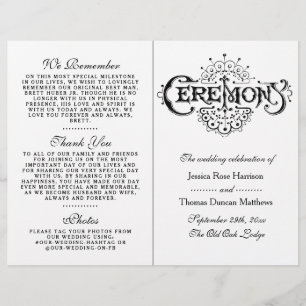 Programas Elegantes De Ceremonia De Boda Blanco Y 