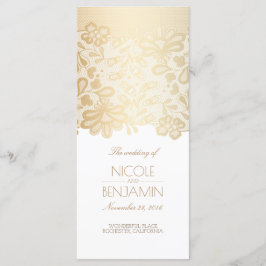 Programas elegantes de Oro de encaje y Boda Blanca